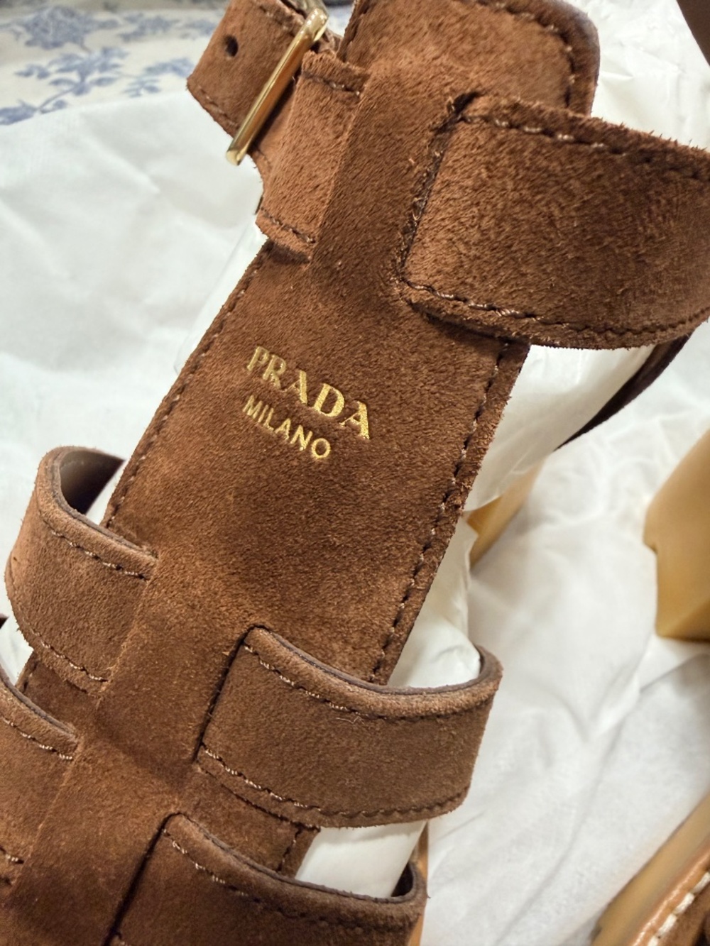 High Heeled Suede Prada Sandals - Picture 3 of 10
